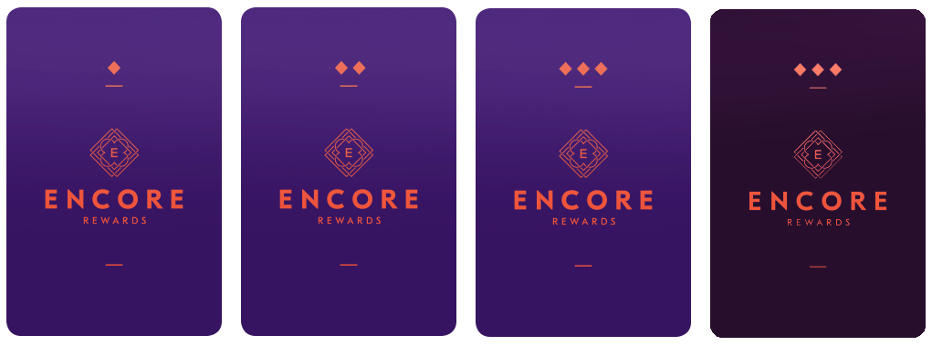 Encore Rewards Membership cards